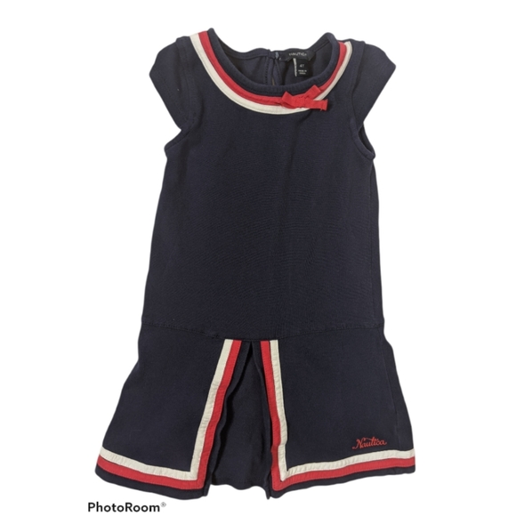 Girls Navy Blue Nautica Dress Size 4T - Picture 2 of 7
